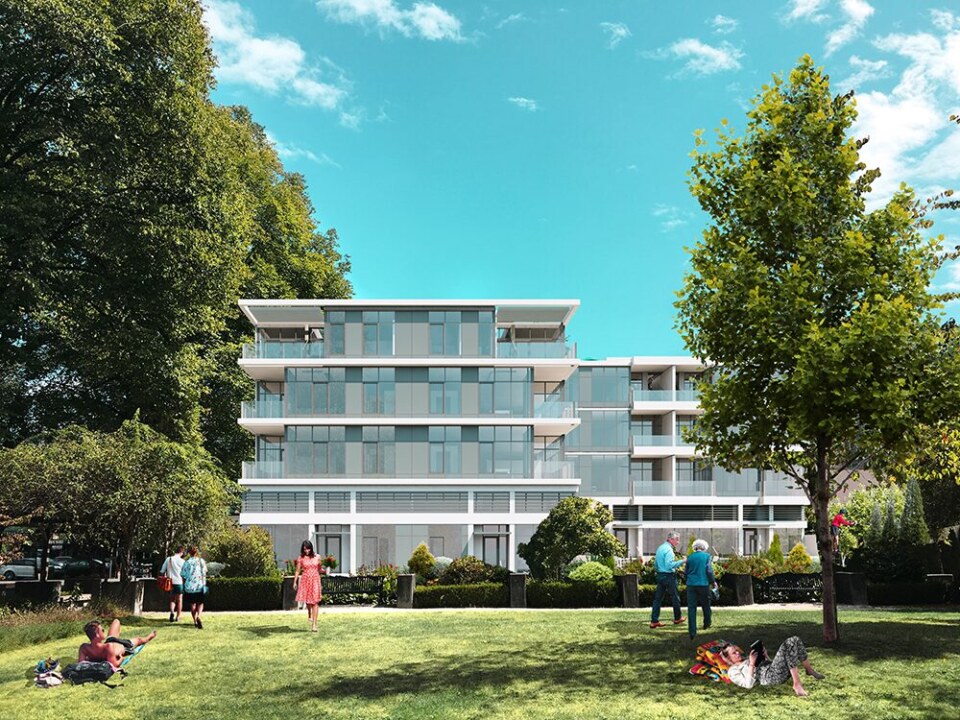 Rendering of a Kitsilano Vancouver mixed-use project on Arbutus Street