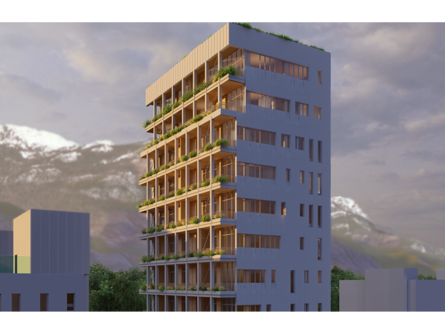 Third Ave mass timber - sunset